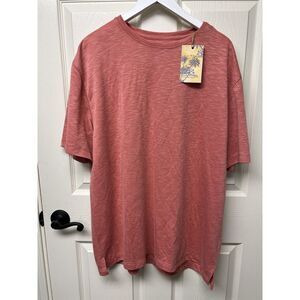NWT ISLAND REPUBLIC Men's Short Sleeve Shirt Sz XXL Weathered‎ Red Crew - #115